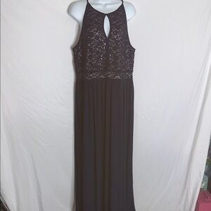 Chic Navy Blue Lace Maxi Dress